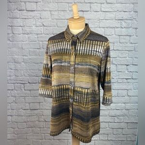 Ali Miles Tunic Button Down Shirt Petite M